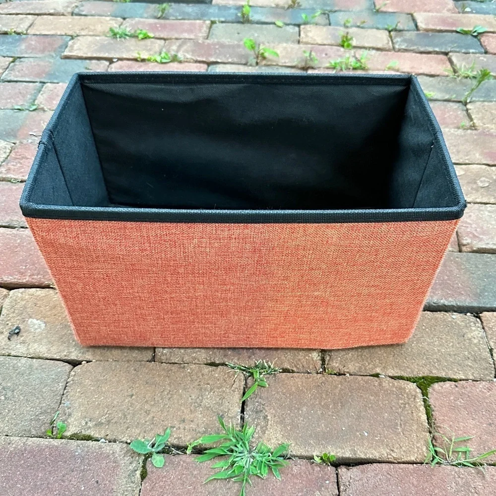 Woven Orange Storage Bin